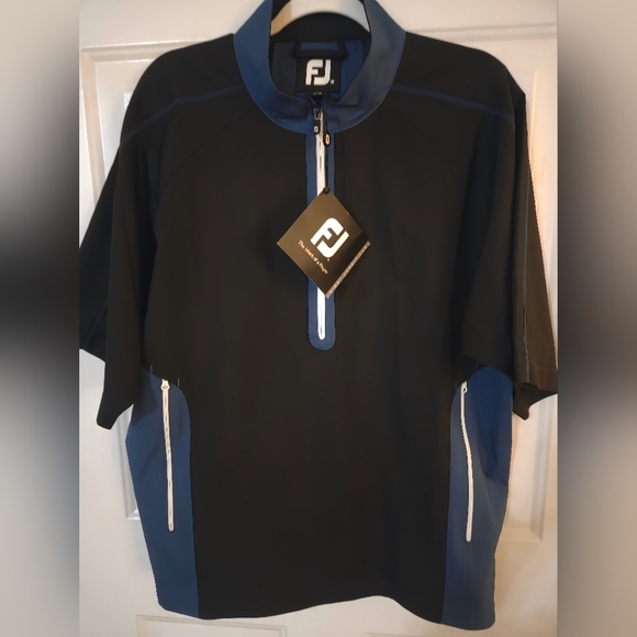 FootJoy Mens Golf 1/2 Zip Pullover Short Sleeve Sport Windshirt Medium NWT - Picture 2 of 8